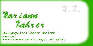 mariann kahrer business card